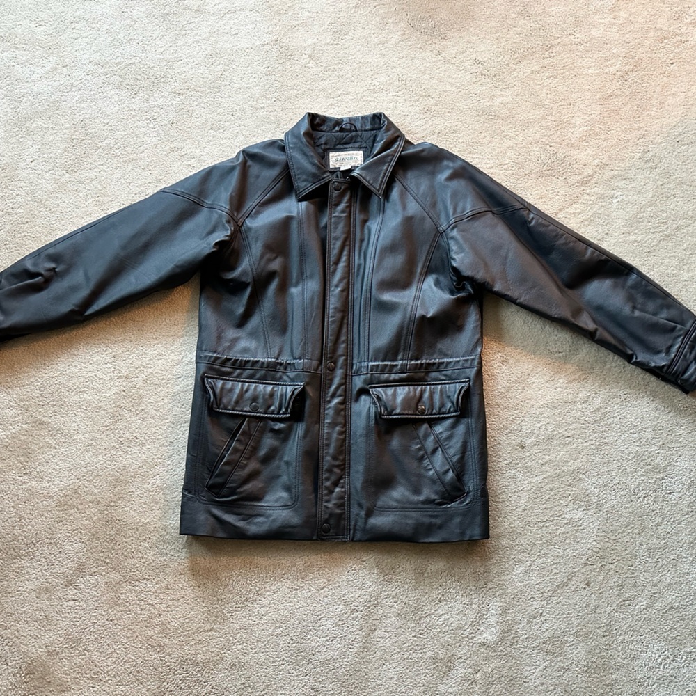 St. John’s Bay leather quilted coat